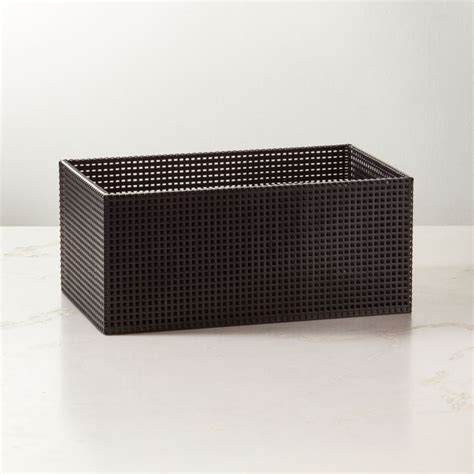 Tegan Black Perforated Metal Storage Basket Medium